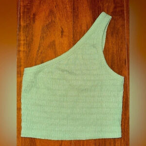 American Eagle One-Shoulder Crop Top, Green